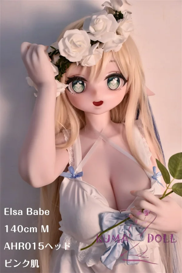 Elsa Babe 140cm M  AHR015 二次元 アニメドール フルシリコン製  カスタマイズ可 花輪をかけた少女