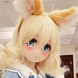 [Aotume Doll] 145cm Bカップ フルシリコン ラブドール グレー髪セーラー服 ヘッド及びボディー材質選択可能