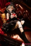 XYGO 141cm Cカップ斯嘉莉ヘッド ゴシックロリータ風 ラブドール 赤黒ドレス・銀髪・赤目美少女ドール ソフトビニールヘッド+TPEボディ