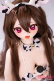XYGO 140cm Fカップ 哞莉亚ヘッド 牛耳風アニメ顔巨乳ラブドール 牛柄コスチューム ソフトビニールヘッド+TPEボディ