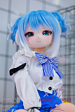 アニメドール ソフトビニール製ヘッド+TPE製ボディ WM Dolls 85cm AAカップ S003ヘッド 水色ツインテール オナホールあり