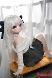 MW Girl(魔物姫) 天使萌ヘッド 85cm 白髪の可愛いラブドール 宣材写真はシリコン製ボディ 宣材写真と同じ制服も付属