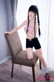 J-cute 137cm  AGD19 萌咲（もえ ）ヘッド  フルシリコン製 リアルドール ピンクのタンクトップの美少女ラブドール