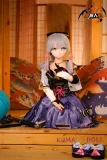 MOZU DOLL 130cm 灵华 バスト大 ビニール製頭部＋TPE製 ボディ 肌色＆眼球色＆メイク＆ウィッグは宣材写真と同じ 和風衣装 黒紫のドレス