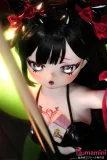 MW Girl（魔物姫）85cm 黑髪 星雅ヘッド アニメドール シリコン製ボディ 肌色＆眼球色＆メイク＆ウィッグは宣材写真と同じ 魔女風コスチューム