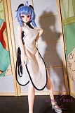 Mini Doll ミニドール セックス可能 60cm普通乳フルシリコン 甘羽 ヘッド 身長選択可能 白いチャイナドレス レディ