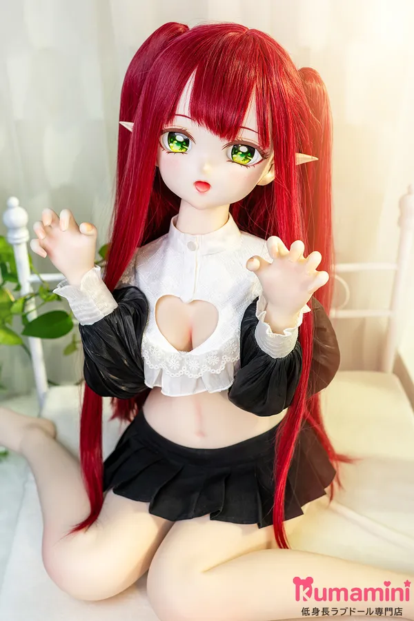 MW Girl(魔物姫) 小魅魔多川ヘッド 115cm 赤髪ツインテールのエルフ耳 美少女フルシリコン製リアルドール​
