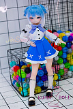 アニメドール ソフトビニール製ヘッド+TPE製ボディ WM Dolls 85cm AAカップ S003ヘッド 水色ツインテール オナホールあり