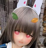 [Aotume Doll] 145cm Bカップ フルシリコン ラブドール グレー髪セーラー服 ヘッド及びボディー材質選択可能