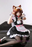 Otaku Doll ミニドール 最新作 猫娘 紅豆 65cm PVCヘッド+シリコンボディ 使いやすい 普段は鑑賞用 小さいラブドール フィギュア cosplay メイド服