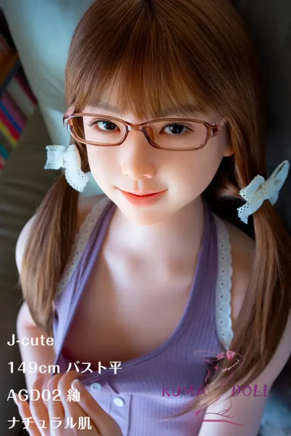 J-cute 149cm バスト平 AGD02 紬ヘッド フルシリコン製ラブドール メガネっ子 ナチュラル系リアルドール