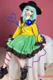 【アニメドール】Aotume Doll #120&135cm Bカップ  コスプレ風キャラクターラブドール エメラルドグリーンツインテ＆魔女風 掲載画像はTPE材質