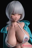 【1.31迄セール！ 足指関節＋ゼリーお尻無料付属】BCDOLL アニメ風銀髪ダッチワイフ 卢米娜ヘッド 【OSシリーズ】101cm バスト大 シリコン製 小型で収納しやい 使いやすい