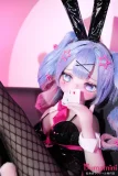 MW Girl（魔物姫）85cm 初音兔子洞 COS 二次元バニー風ミニラブドール ソフトビニール製頭部&シリコン製ボディ 肌色＆眼球色＆メイク＆ウィッグは宣材画像と同じ 宣伝画像と同じ制服も付属