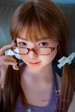J-cute 149cm バスト平 AGD02 紬ヘッド フルシリコン製ラブドール メガネっ子 ナチュラル系リアルドール