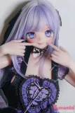 Elsa Babe 140cm-M  AHR030 小岛千鹤Kojima Chituruヘッド 二次元 アニメドール 二次元美少女ドール ゴシックパープルドレス アニメ顔ラブドール ロングラベンダーヘア・ハート装飾 フルシリコン製  カスタマイズ可