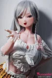 Elsa Babe 144ccm RAD048 小川梨花Ogawa Rika シルバーヘア アニメフェイスラブドール ホワイトトップス＆チェック柄スカートを着た銀髪美少女ドール