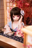 XYGO 141cm Cカップ 琉璃ヘッド  二次元美少女ラブドール  シリコン製ヘッド+TPEボディ 紅葉の灯りに佇む和装アニメフェイスドール