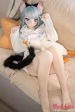 MOZU DOLL 141cm バスト大 薄荷 硬めビニールヘッド TPE製/MTPE製/シリコン製ボディ選択可能 ブルーヘア&猫耳のアニメフェイスラブドール カスタム可能 等身大ドール