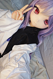 XYGO 141cm Cカップ R04薇薇安 二次元アニメ風 赤い瞳の少女ドール 可愛い紫髪ロングヘアラブドール 宣伝写真はシリコンヘッド＋TPEボディ