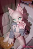 DOLLTA アニメドール 猫（Cat）フルシリコン製 145cm 猫耳肉球デザインの萌え系アニメフェイスラブドール 可愛い獣耳ドール 宣伝画像と同じ衣装も付属