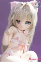 DOLLTA アニメ美少女ドール 鈴 (Suzu) フルシリコン製 112cm-AAカップ 猫耳アニメフェイスドール 金髪ロングヘアを持つ可愛い萌え系二次元ラブドール 宣伝画像と同じ衣装も付属