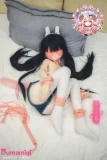 【限定予約キャンペン 4/6迄 手描きメイク＋専属ヴィッグ＋関節指＋衣装3セット無料】羊角社doll 141cm 垃圾兔（ゴミウサギ） S-TPE製ボディ アニメ系ラブドール 黒髪ロング×赤い瞳のアニメフェイス ラブドール セーラー服うさ耳デザイン 二次元アニメドール