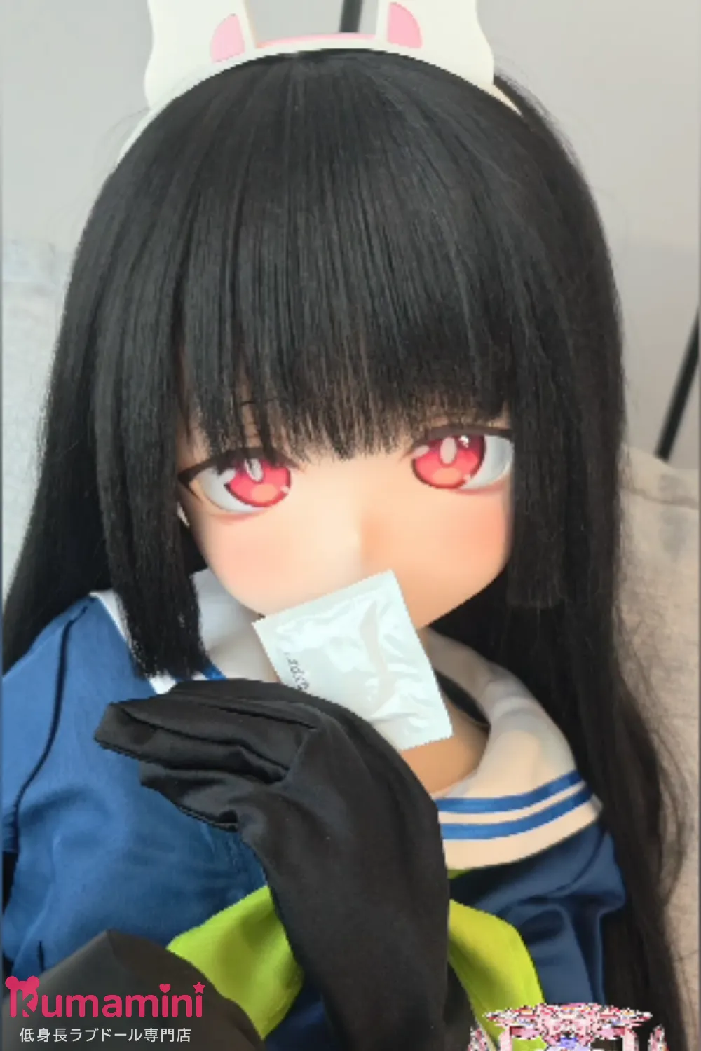 【限定予約キャンペン 4/6迄 手描きメイク＋専属ヴィッグ＋関節指＋衣装3セット無料】羊角社doll 141cm 垃圾兔（ゴミウサギ） S-TPE製ボディ アニメ系ラブドール 黒髪ロング×赤い瞳のアニメフェイス ラブドール セーラー服うさ耳デザイン 二次元アニメドール