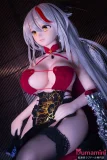 【即納・国内発送・送料無料】Mini Doll ミニドール セックス可能 60cm バスト大  PVCヘッド＋シリコン製ボディ シルバーロングヘア×金色の瞳 アニメフェイスのファンタジー風美少女ラブドール