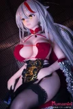 【即納・国内発送・送料無料】Mini Doll ミニドール セックス可能 60cm バスト大  PVCヘッド＋シリコン製ボディ シルバーロングヘア×金色の瞳 アニメフェイスのファンタジー風美少女ラブドール