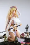 【先行予約 6月発送予定】Otaku Doll ミニドール アニメ顔 剣の聖女 65cm PVCヘッド+シリコンボディ ブロンドロングヘアの神官風アニメフェイスドール ファンタジースタイル二次元ラブドール 二次元ドール 収納が便利 セックスフィギュア