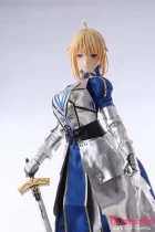 【先行予約 6月発送予定】Otaku Doll ミニドール アニメ顔 SABER 65cm PVCヘッド+シリコンボディ ブロンドヘアの女騎士アニメラブドール 青銀アーマーのファンタジー騎士コスチュームドール 二次元ドール 収納が便利 セックスフィギュア