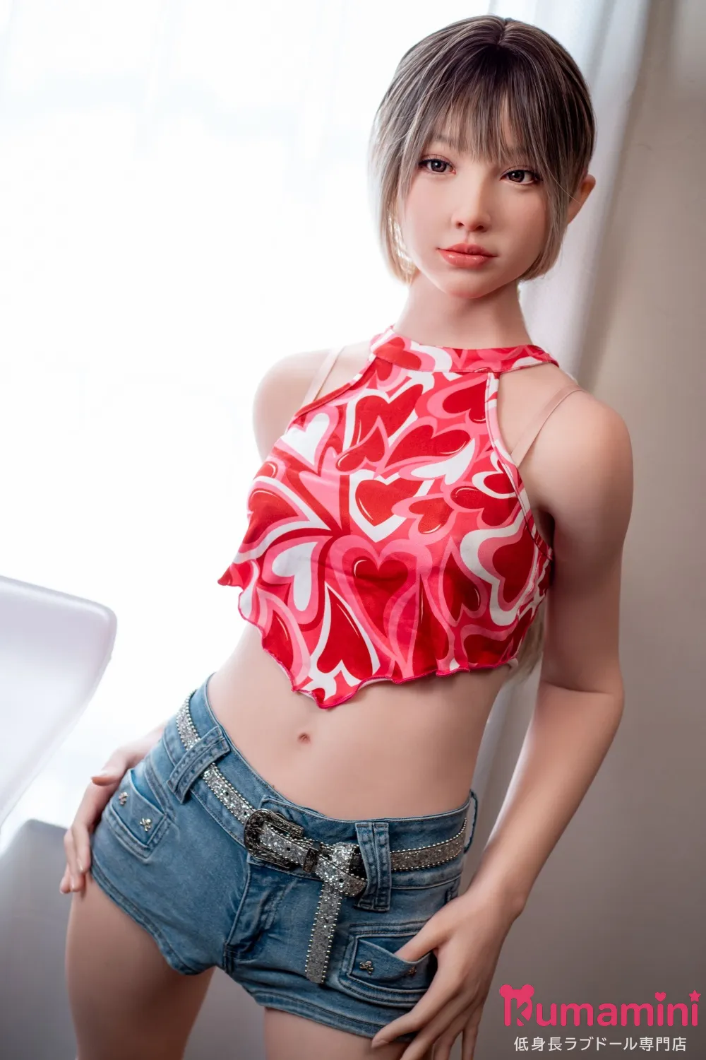 J-cute 153cm-Bカップ AGE01咲良（さくら）ヘッド フルシリコン製 リアル美少女ラブドール カジュアルスタイル 軟質ヘッド＆口開閉機能付き