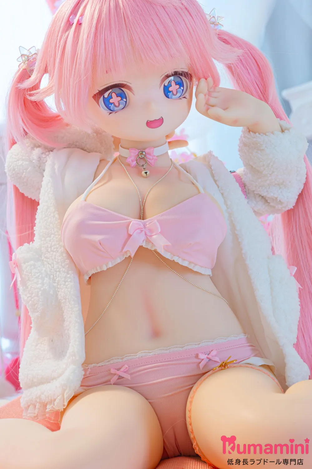 MW Girl(魔物姫)  M039 安可（アンコ）ヘッド ピンクツインテール 可愛いミニドール 二次元風美少女ダッチワイフ 宣材写真はシリコン製ボディ