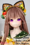 GUAVADOLL アニメドール ソフトビニール製ヘッド+TPE製ボディ 145cm Bカップ DM08 ナチュラル肌 可愛い猫耳 リアルドール ティータイムスタイル