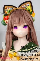 GUAVADOLL アニメドール ソフトビニール製ヘッド+TPE製ボディ 145cm Bカップ DM08 ナチュラル肌 可愛い猫耳 リアルドール ティータイムスタイル