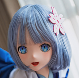 【春の特別キャンペーン 4月30日まで 指関節+足指関節+ゼリー胸+お尻の柔らか仕上げ+ハードハンド+ハードフィートなど無料＆二つ目ヘッド半額】BCDOLL 【MSシリーズ】　M04ヘッド 135cm Dカップ リゼ ホワイト×ブルーグラデロングヘア ピンク瞳  アニメ美少女ラブドール 宣伝写真はシリコン製