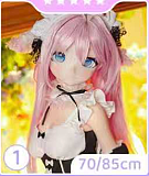 MW Girl(魔物姫)  85cm 千葉 バスト中  獣耳付き ブラックロングヘア ブラックとゴールドの衣装 オッドアイ アニメ風美少女ラブドール 宣材写真はシリコン製ボディ