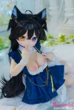 MW Girl(魔物姫)  85cm 千葉 バスト中  獣耳付き ブラックロングヘア ブラックとゴールドの衣装 オッドアイ アニメ風美少女ラブドール 宣材写真はシリコン製ボディ