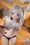 MOZU DOLL 【SR級】小凛(Rin) 二分（1/2）灰髪 青い瞳 スポーツウェアスタイル 眉をひそめる美少女 二次元風ダッチワイフ ソフトビニール製頭部+TPE製ボディ ボディ材質選択可能