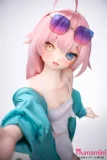 XYGO 142cm  AAカップ R04 小野 ピンクヘア サングラス付き オッドアイ 水着スタイル 二次元美少女ラブドール 宣伝写真はシリコンヘッド＋TPEボディ カスタマイズ可能