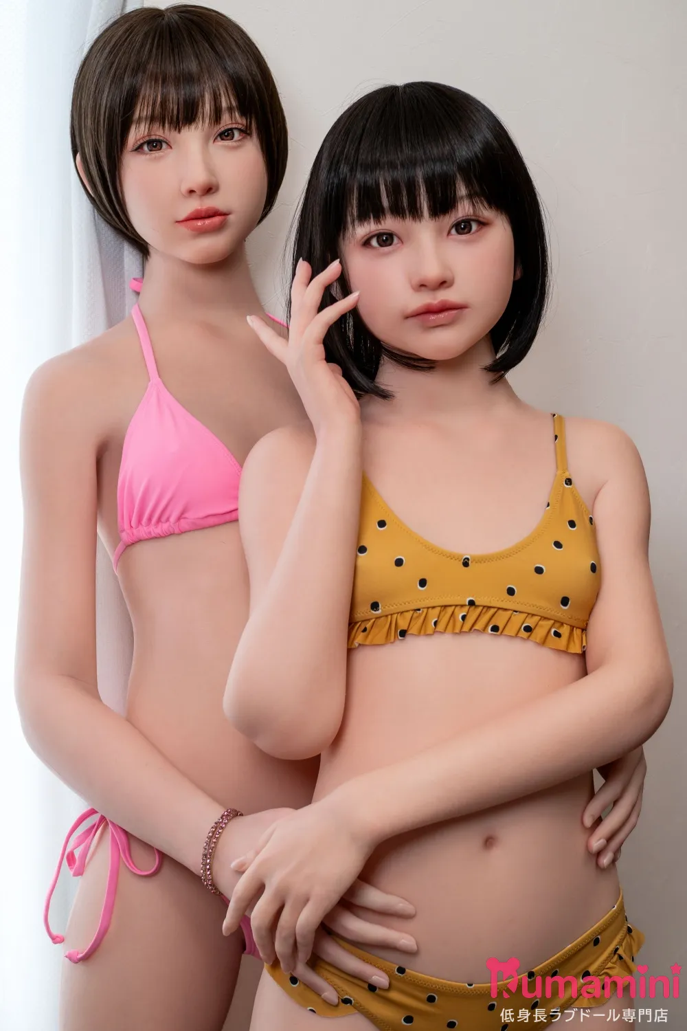 J-cute シームレス仕様 遥（はるか）ヘッド＆144cm Aカップ+咲良(さくら)ヘッド＆153cm Bカップ 双子姉妹 リアル美少女ラブドール 口開閉機能付き カスタマイズ可能