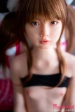 J-cute 137cm  AGB08 衣音ヘッド ブラウンヘア ツインテール 黒色キャミソール フルシリコン製 リアル美少女ラブドール
