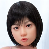 J-cute 137cm  AGB08 衣音ヘッド ブラウンヘア ツインテール 黒色キャミソール フルシリコン製 リアル美少女ラブドール