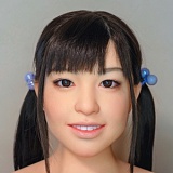 J-cute 149cm AGD02 紬 バスト平 ブラウンツインテール 縞模様衣装 可愛いリアル美少女 フルシリコン製ダッチワイフ