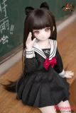 MOZU DOLL 【SR級】三分 時雨（しぐれ） 黒髪ロング 黒セーラー服 学園風ラブドール ソフトビニール製頭部＋シリコン製ボディ 肌色＆眼球色＆メイク＆ウィッグは宣材写真と同じ