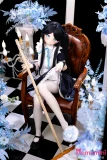 XYGO 141cm Cカップ R04ヘッド 艾莉 黒髪 サイドポニー ブルーアイ メイド風アニメラブドール 宣伝写真はシリコンヘッド＋TPEボディ カスタマイズ可能