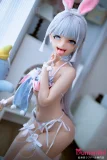 BCDOLL 【NSシリーズ】N01Aヘッド あやか （Ayaka） 146cm Cカップ  シルバーグレーヘア うさ耳付き アニメ風リアルドール フルシリコン製 カスタマイズ可能