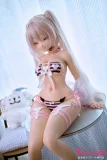 Yearndoll 146cm LZ02ヘッド ツインテールスタイル 縞模様ビギニー セクシー衣装を着た美少女 アニメラブドール フルシリコン製 カスタマイズ可能