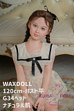 フルシリコン製ラブドール WAXDOLL 新型 120cm バスト平 #G34ヘッド歯付き リアルメイク付き